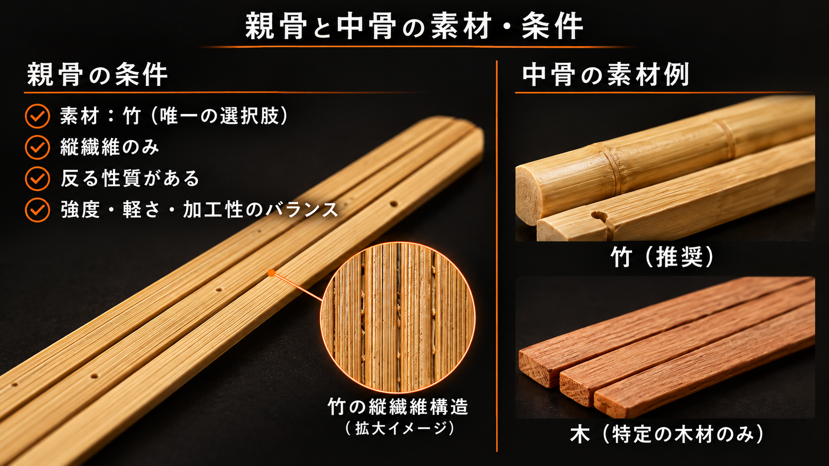親骨・中骨の構造例