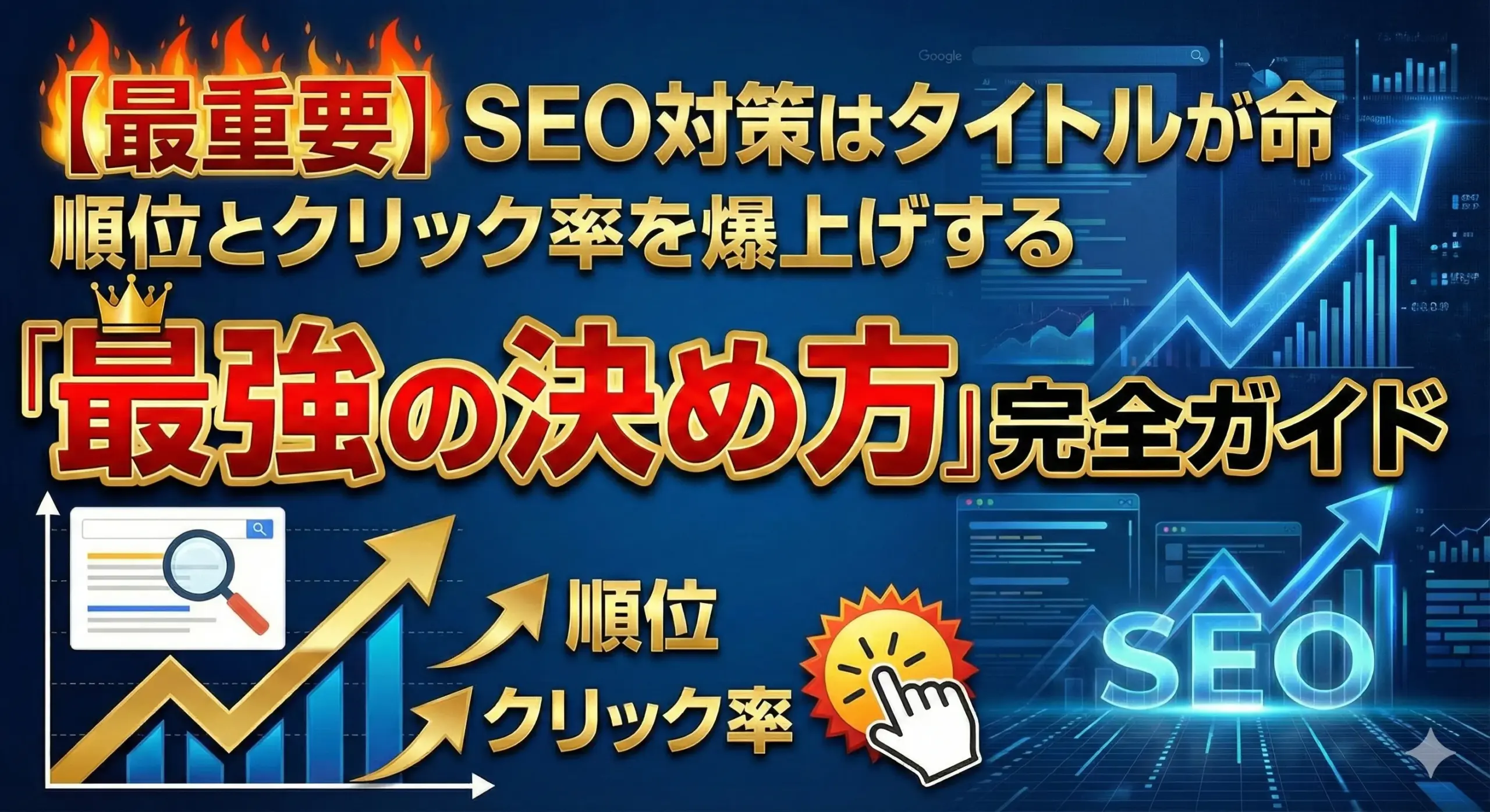 【最重要】SEO対策はタイトルが命|順位とクリック率を爆上げする「最強の決め方」完全ガイド